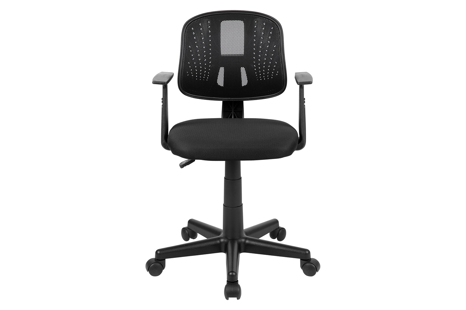 BLNK Flash Fundamentals Mid-Back Mesh Swivel Task Office Chair with Pivot Back - Black, with Arms