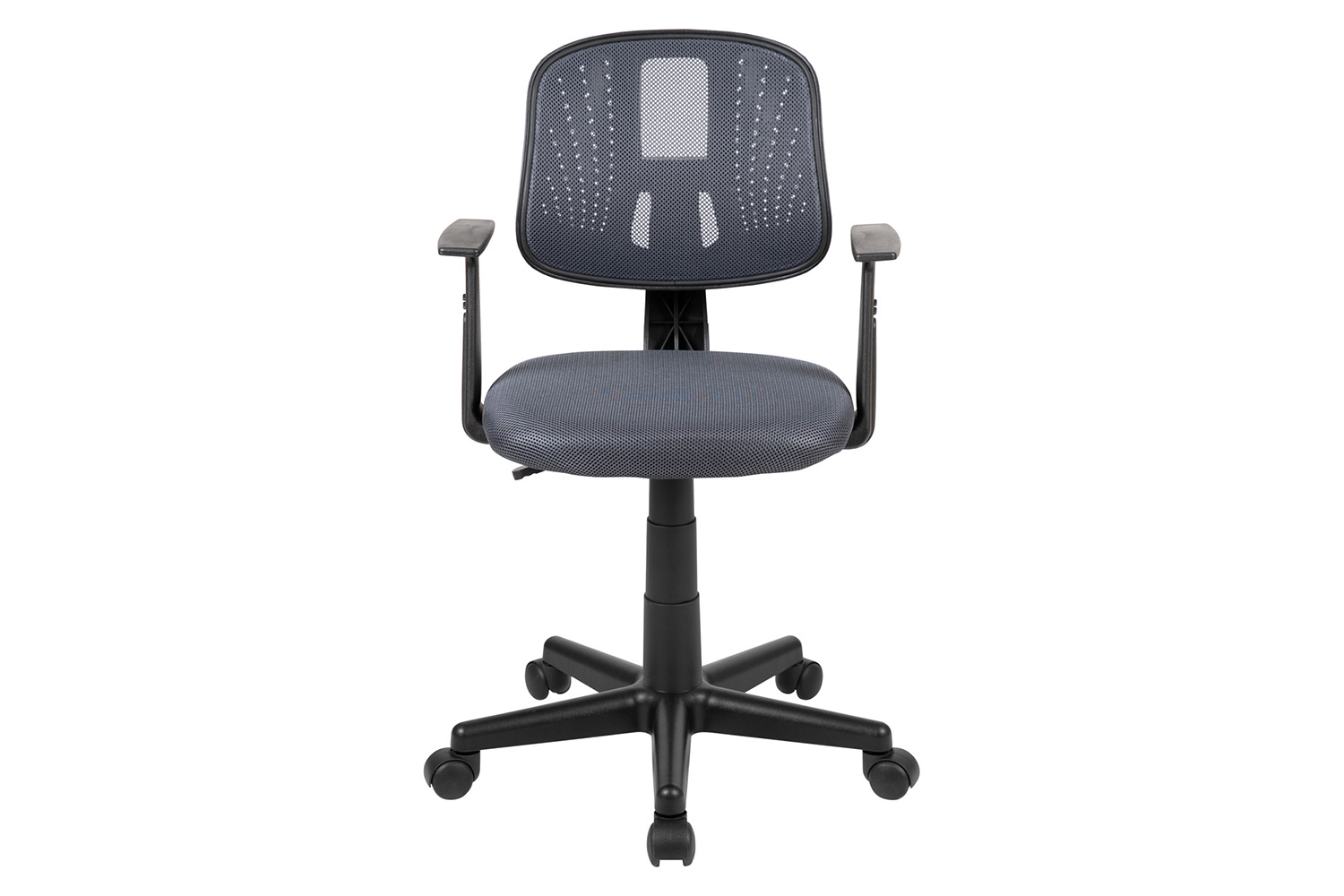 BLNK Flash Fundamentals Mid-Back Mesh Swivel Task Office Chair with Pivot Back - Gray, with Arms