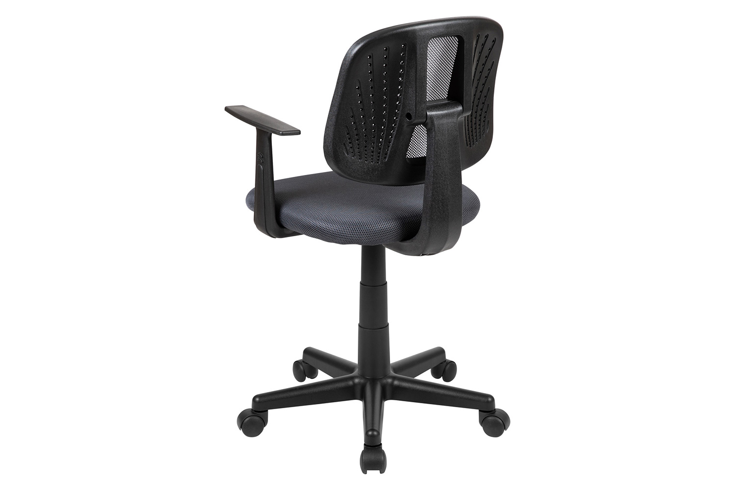 BLNK Flash Fundamentals Mid-Back Mesh Swivel Task Office Chair with Pivot Back - Gray, with Arms