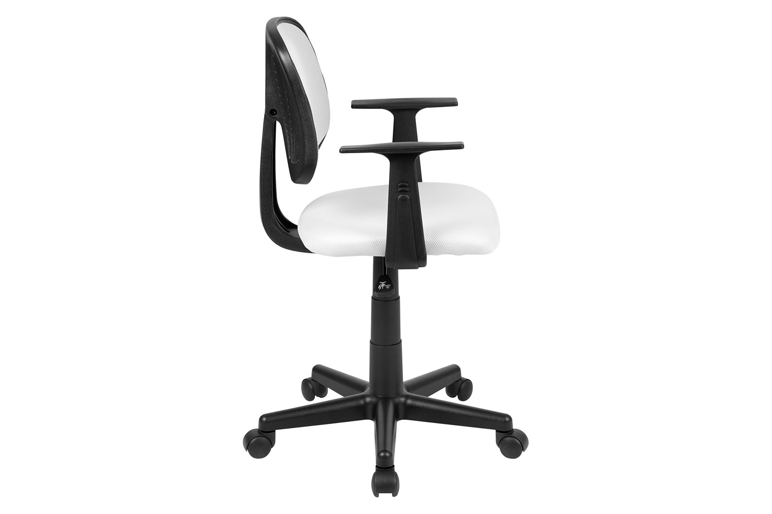 BLNK Flash Fundamentals Mid-Back Mesh Swivel Task Office Chair with Pivot Back - White, with Arms