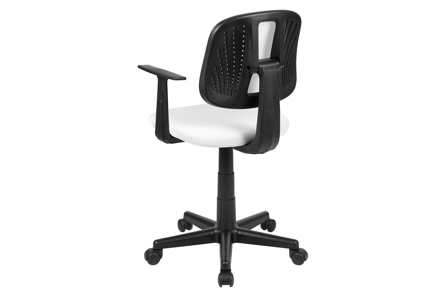 BLNK Flash Fundamentals Mid-Back Mesh Swivel Task Office Chair with Pivot Back - White, with Arms