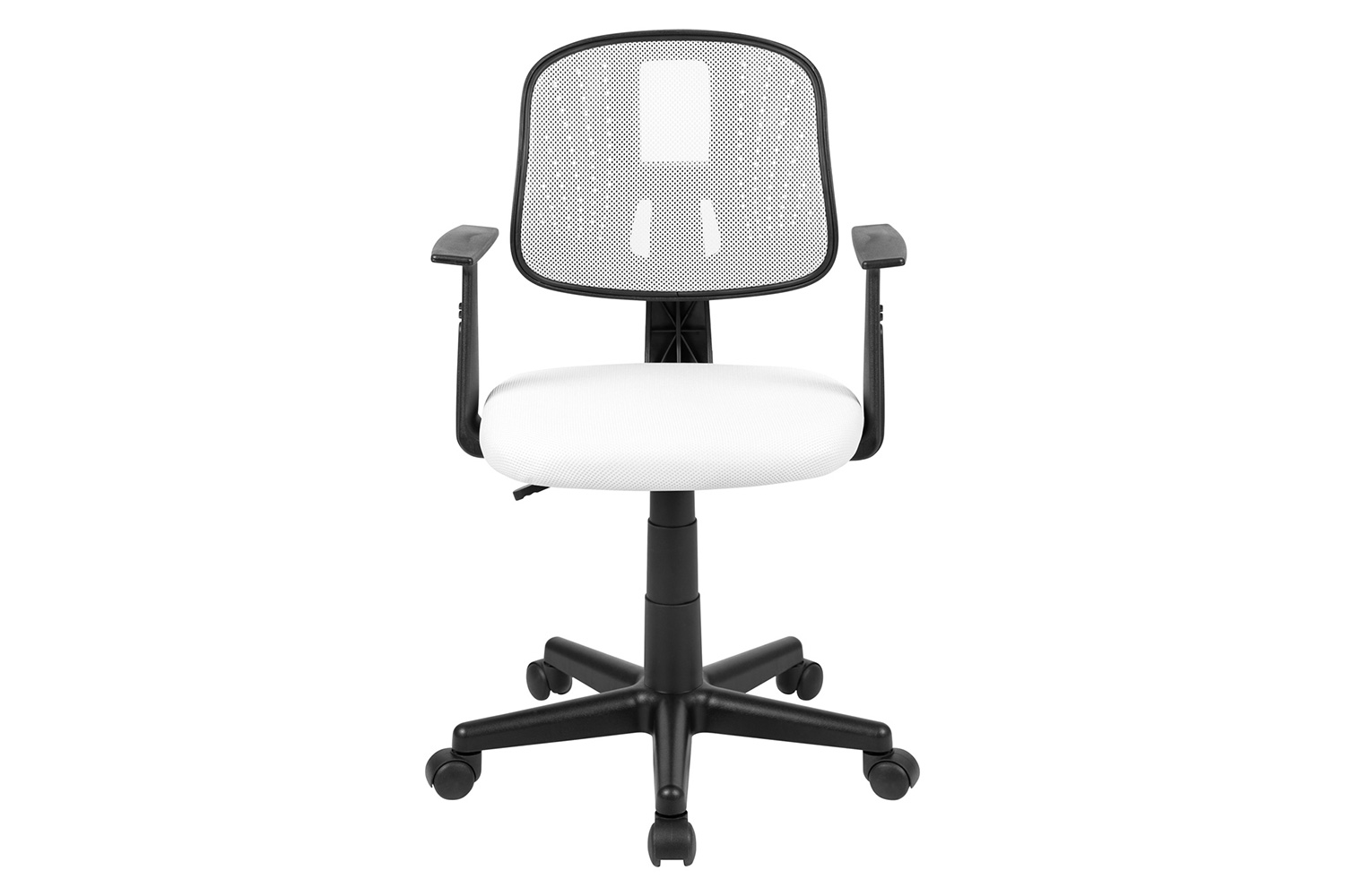 BLNK Flash Fundamentals Mid-Back Mesh Swivel Task Office Chair with Pivot Back - White, with Arms