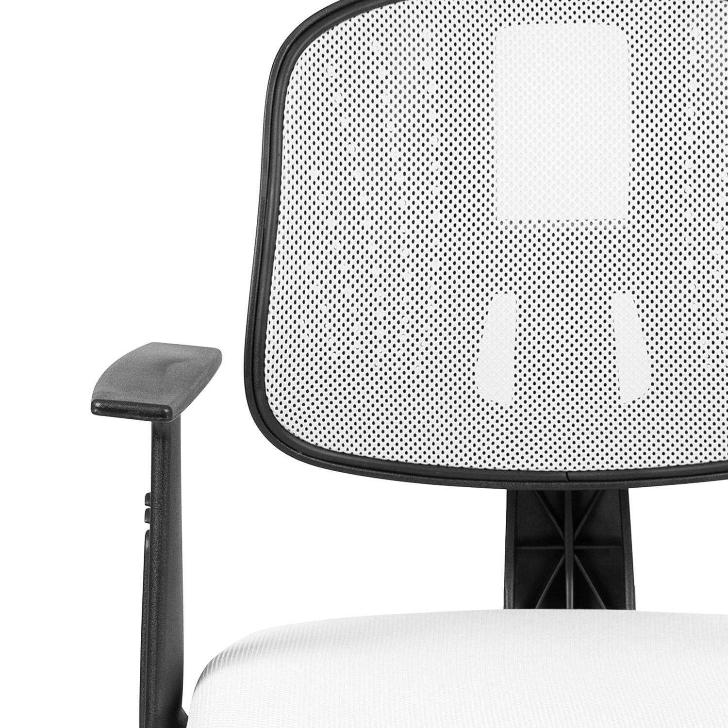 BLNK Flash Fundamentals Mid-Back Mesh Swivel Task Office Chair with Pivot Back - White, with Arms