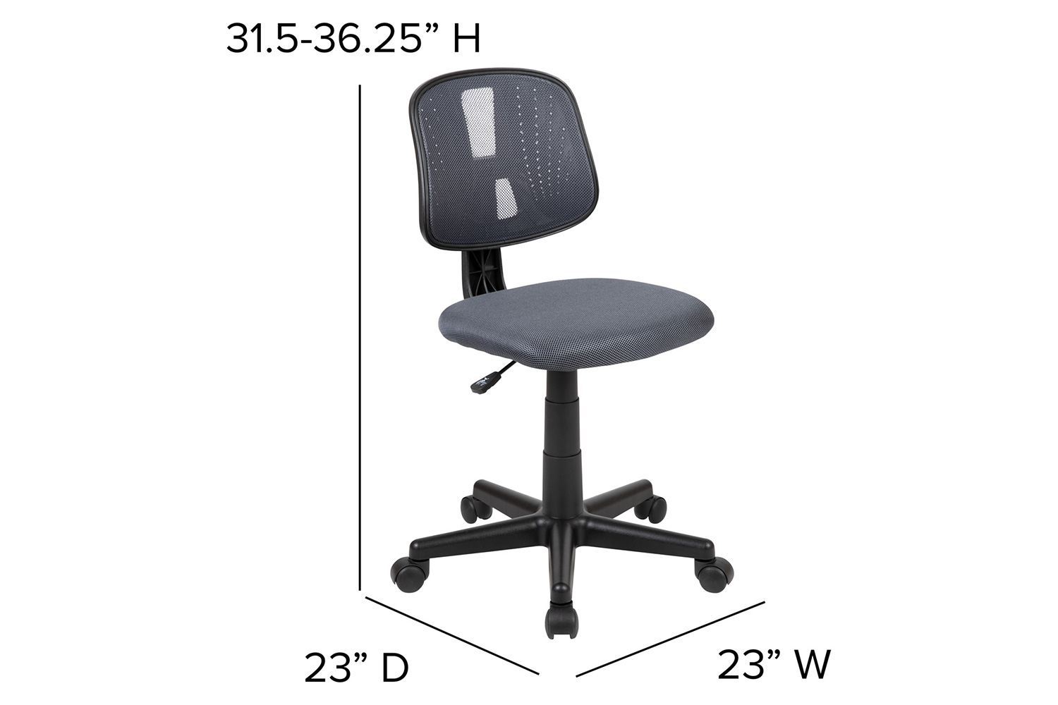 BLNK Flash Fundamentals Mid-Back Mesh Swivel Task Office Chair with Pivot Back - Gray