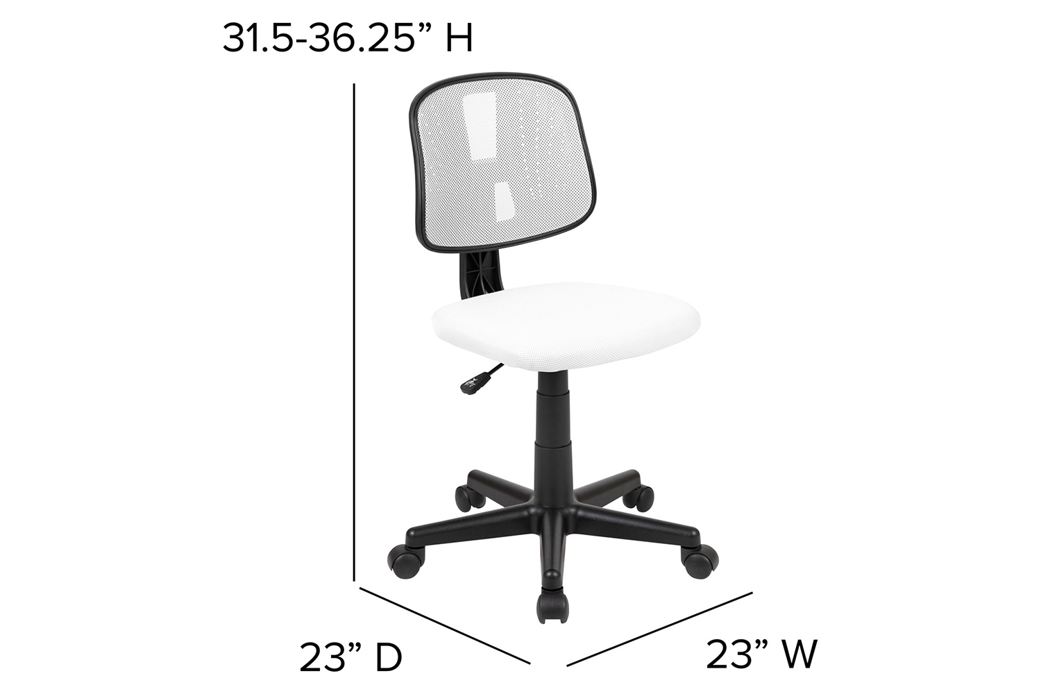 BLNK Flash Fundamentals Mid-Back Mesh Swivel Task Office Chair with Pivot Back - White