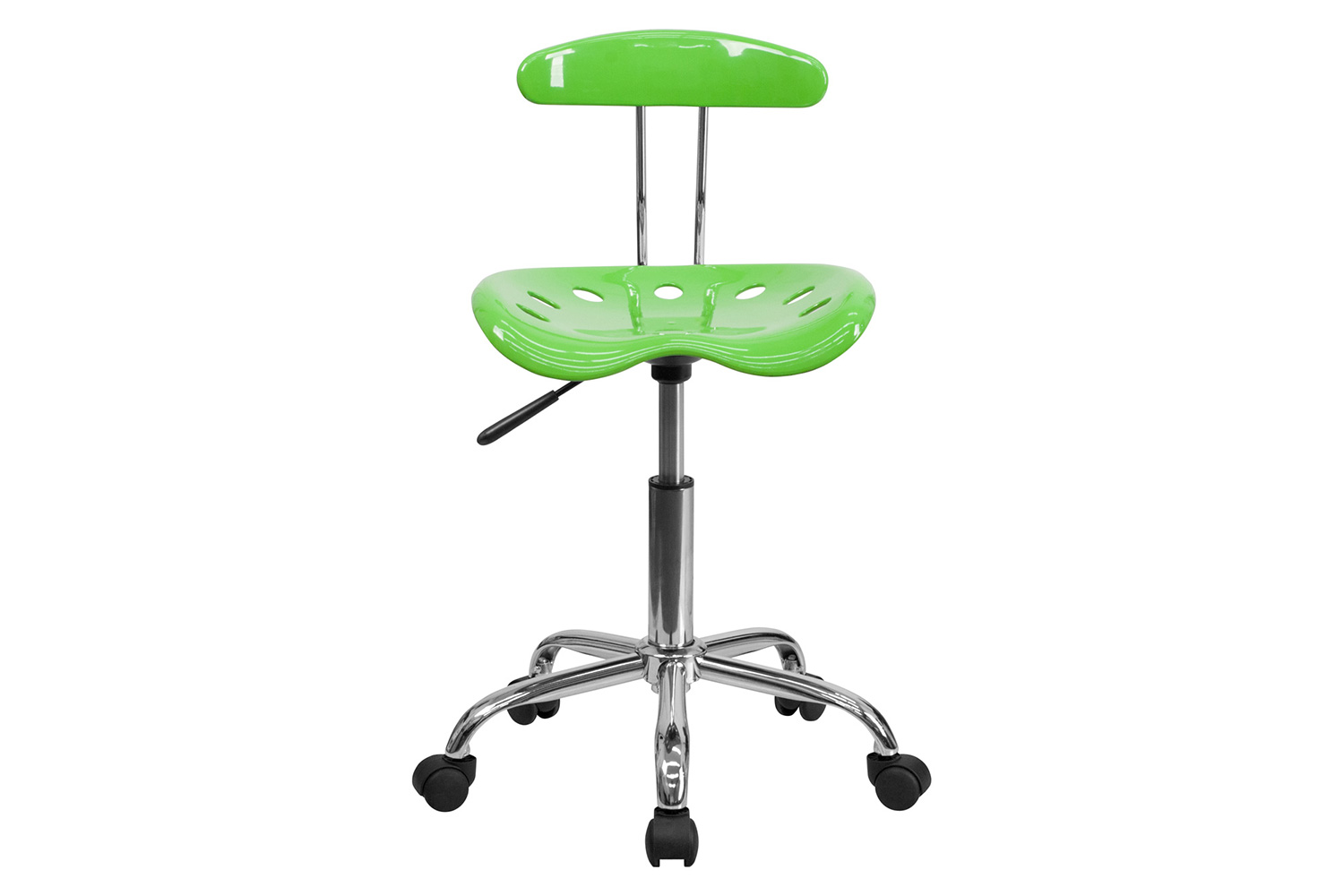 BLNK Elliott Vibrant Chrome Swivel Task Office Chair with Tractor Seat - Apple Green