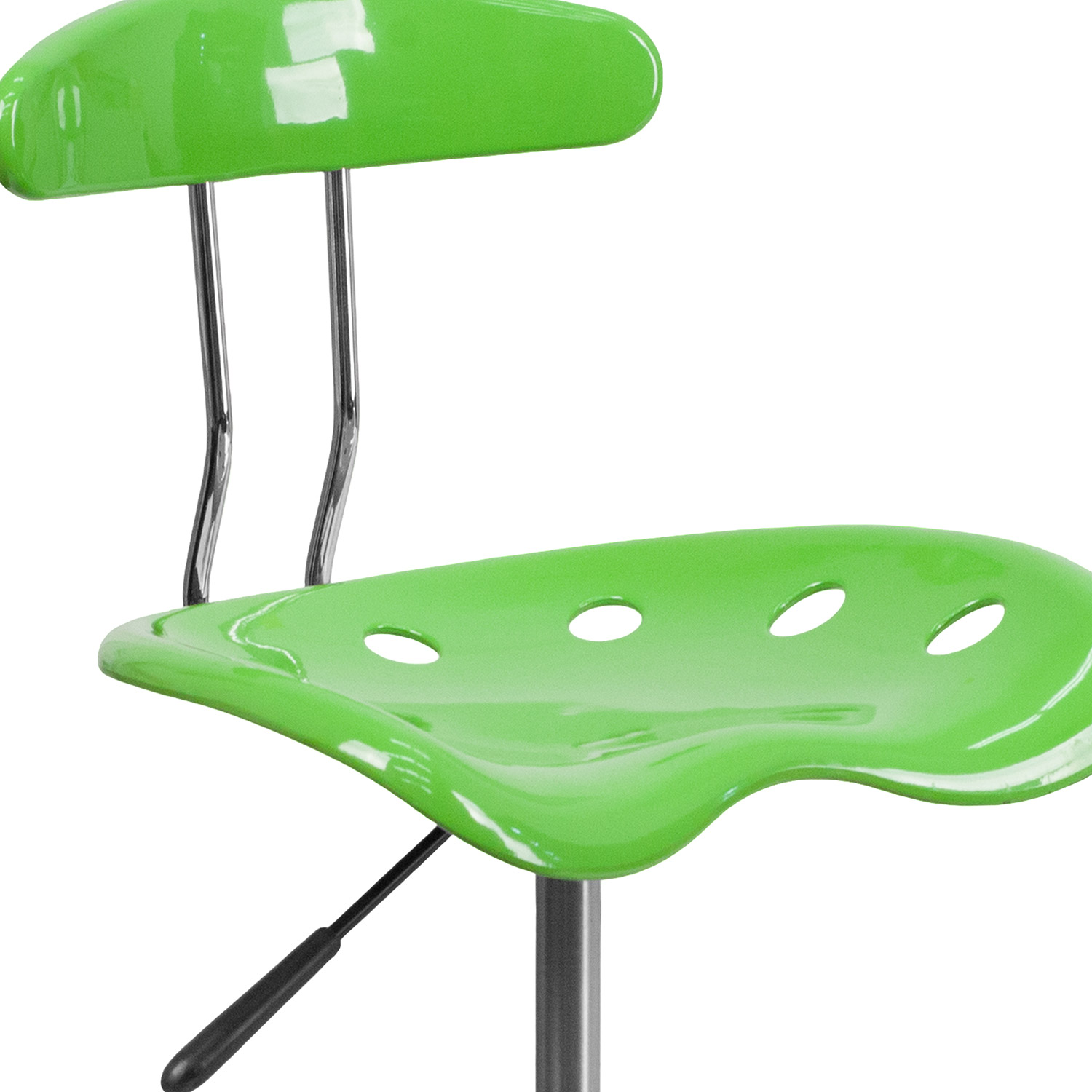 BLNK Elliott Vibrant Chrome Swivel Task Office Chair with Tractor Seat - Apple Green