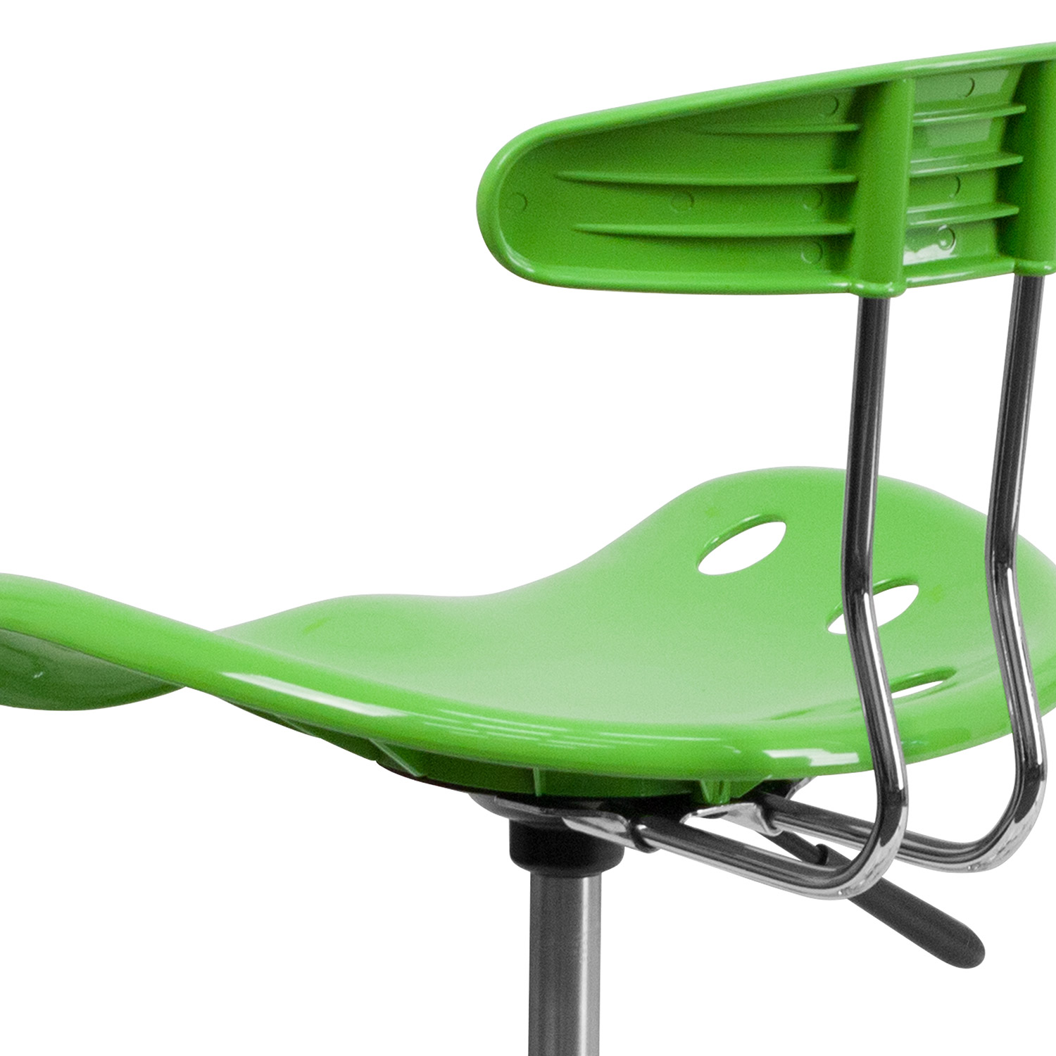 BLNK Elliott Vibrant Chrome Swivel Task Office Chair with Tractor Seat - Apple Green