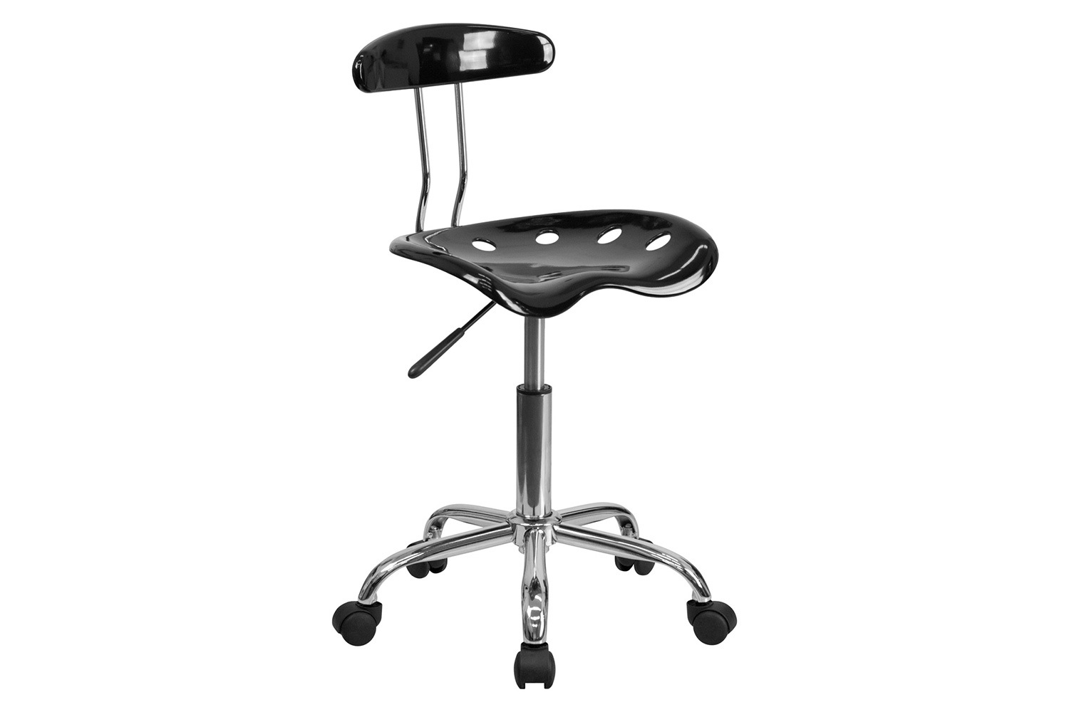 BLNK Elliott Vibrant Chrome Swivel Task Office Chair with Tractor Seat - Black