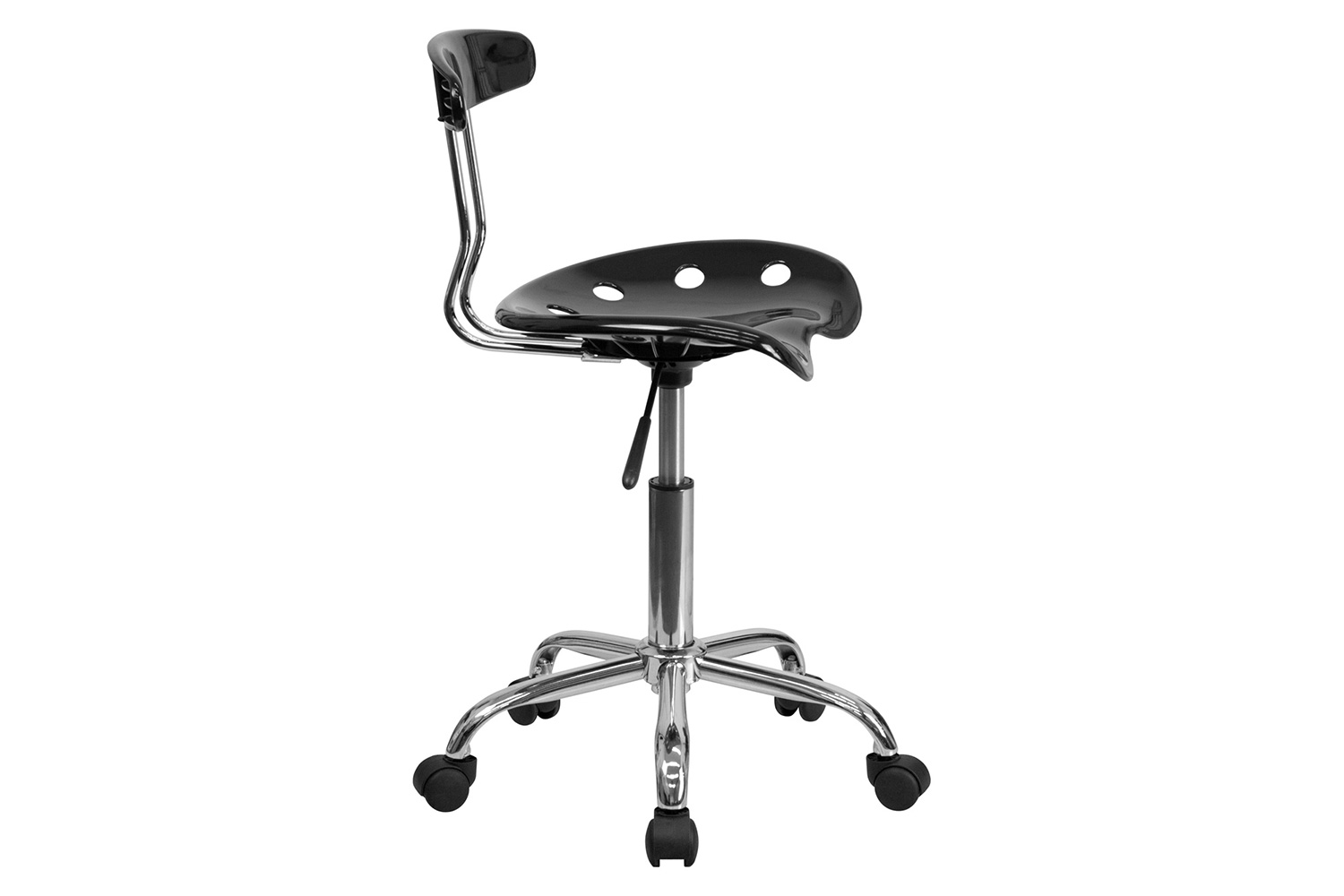 BLNK Elliott Vibrant Chrome Swivel Task Office Chair with Tractor Seat - Black