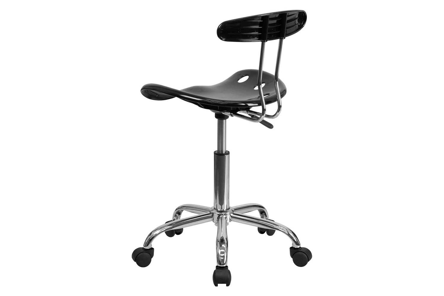 BLNK Elliott Vibrant Chrome Swivel Task Office Chair with Tractor Seat - Black