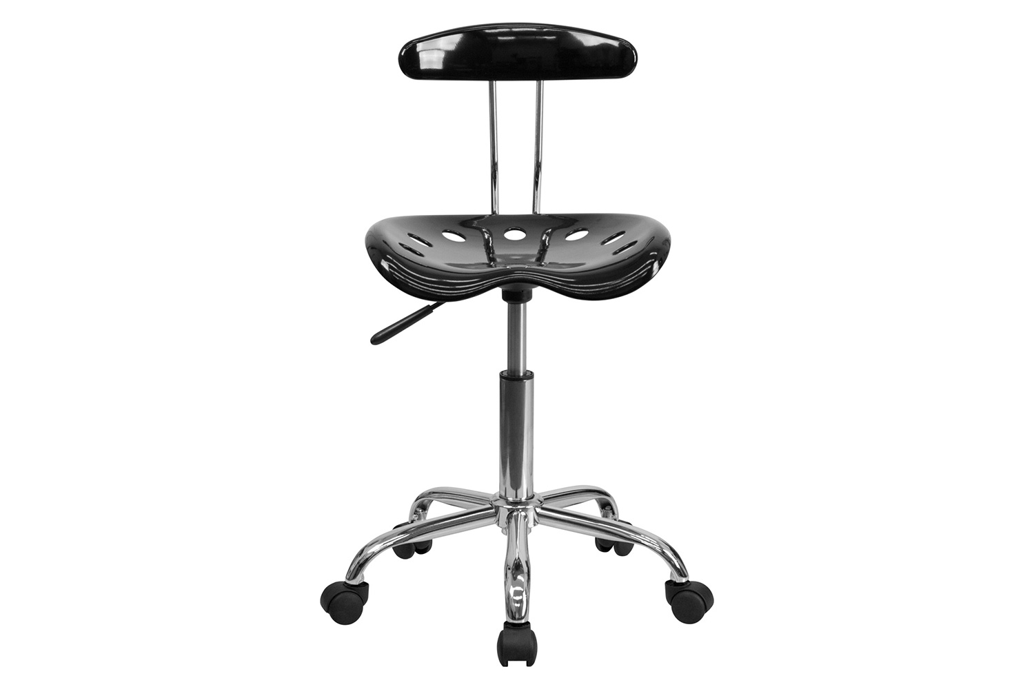 BLNK Elliott Vibrant Chrome Swivel Task Office Chair with Tractor Seat - Black