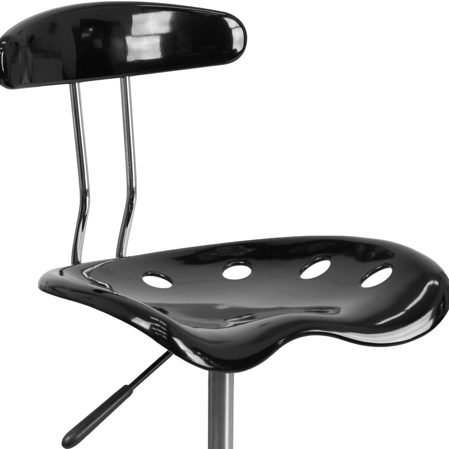 BLNK Elliott Vibrant Chrome Swivel Task Office Chair with Tractor Seat - Black