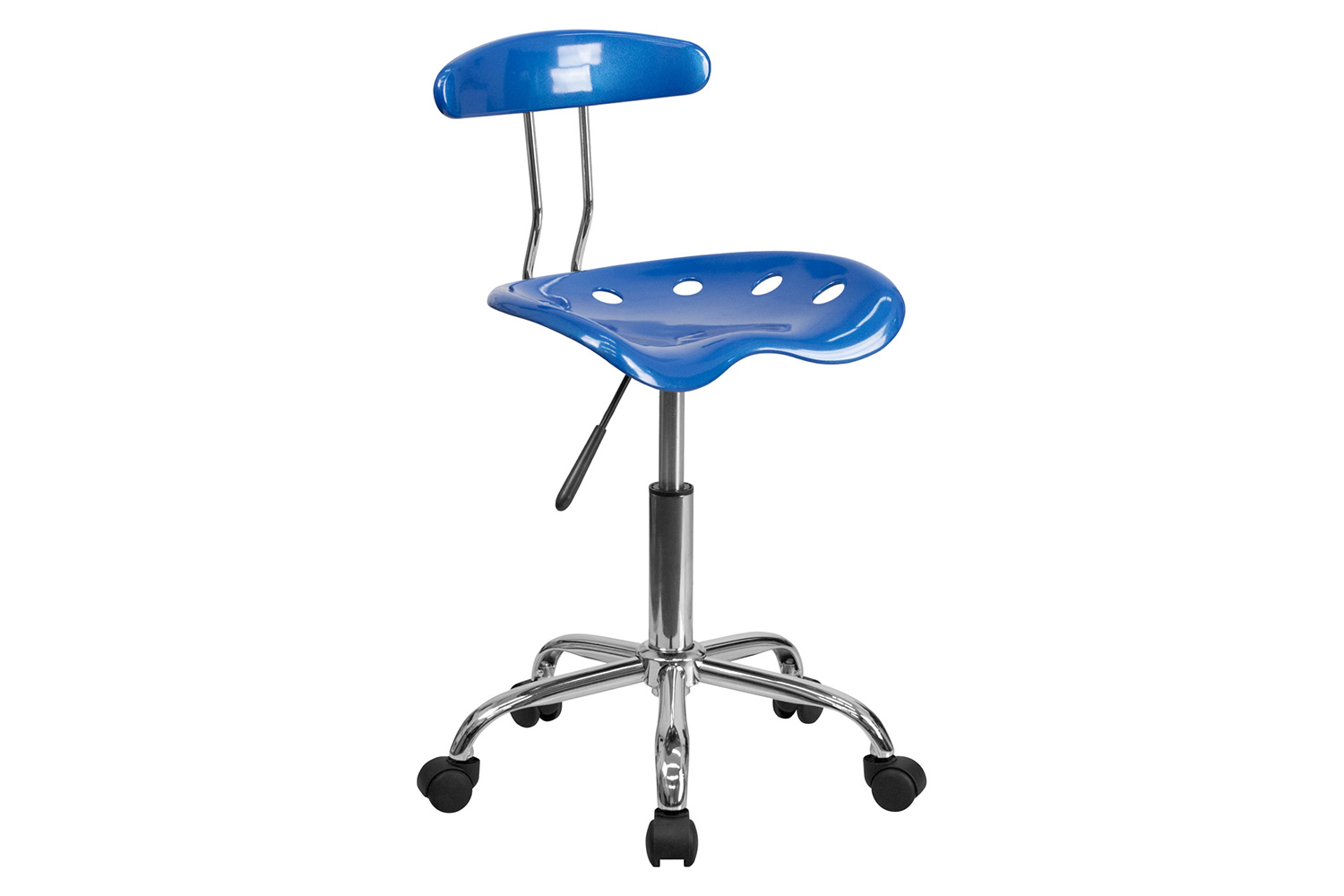 BLNK Elliott Vibrant Chrome Swivel Task Office Chair with Tractor Seat - Bright Blue