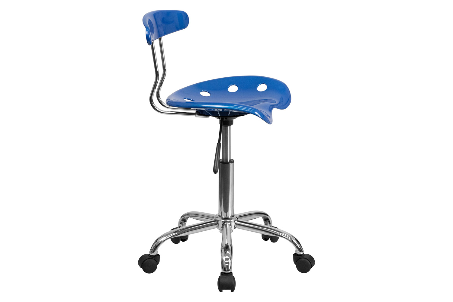 BLNK Elliott Vibrant Chrome Swivel Task Office Chair with Tractor Seat - Bright Blue