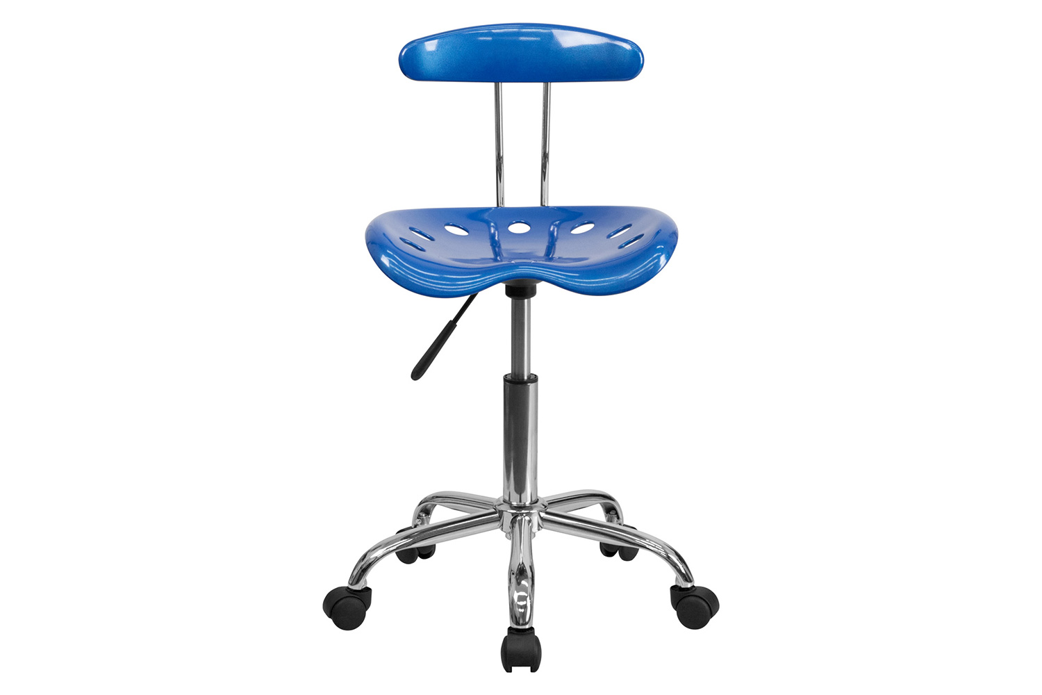 BLNK Elliott Vibrant Chrome Swivel Task Office Chair with Tractor Seat - Bright Blue