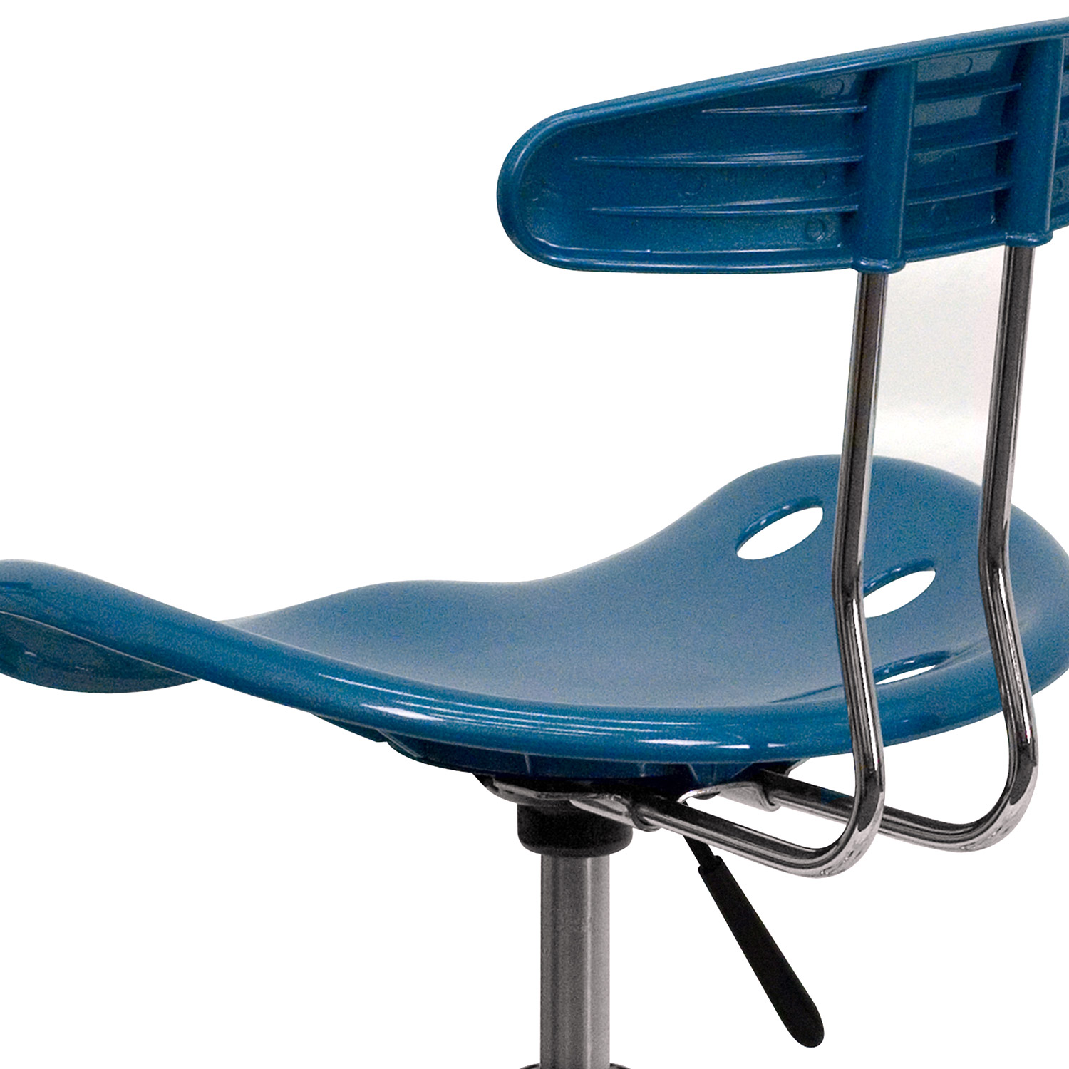 BLNK Elliott Vibrant Chrome Swivel Task Office Chair with Tractor Seat - Bright Blue