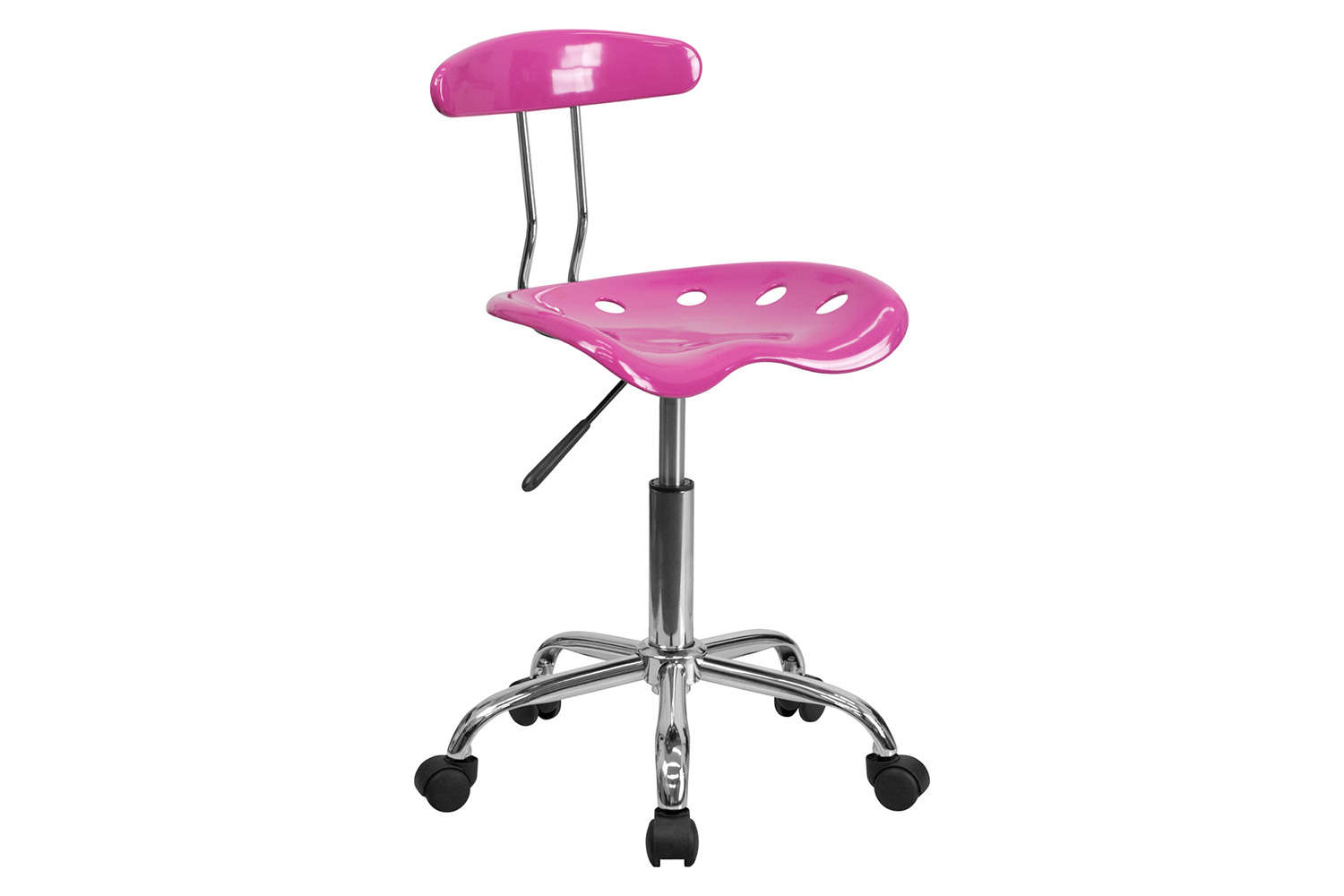 BLNK Elliott Vibrant Chrome Swivel Task Office Chair with Tractor Seat - Candy Heart