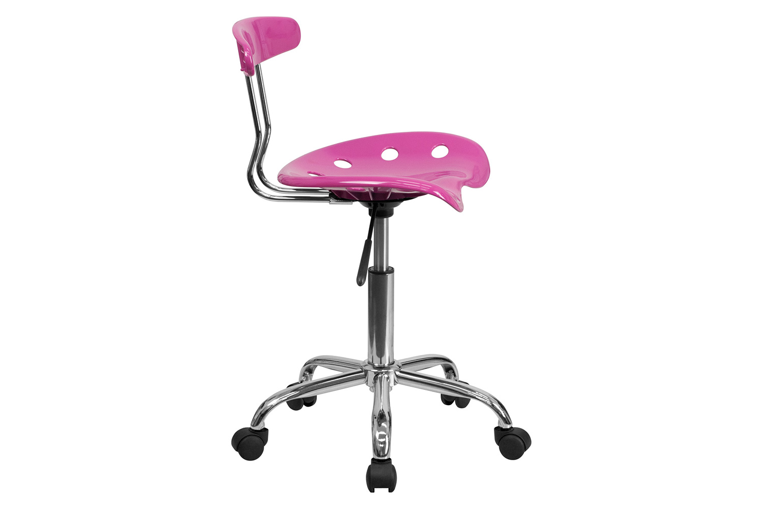 BLNK Elliott Vibrant Chrome Swivel Task Office Chair with Tractor Seat - Candy Heart