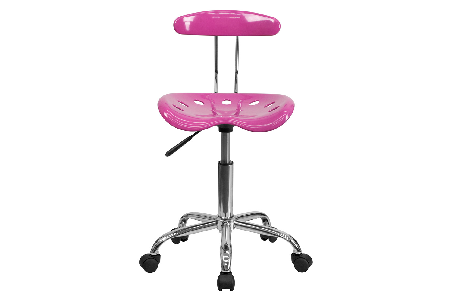 BLNK Elliott Vibrant Chrome Swivel Task Office Chair with Tractor Seat - Candy Heart