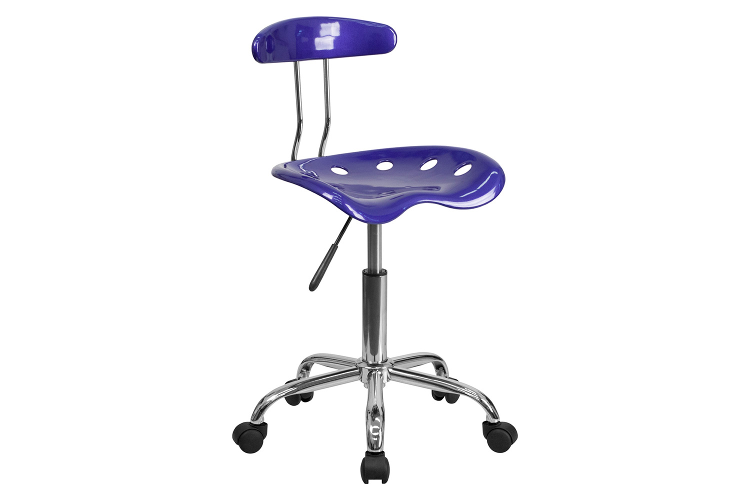 BLNK Elliott Vibrant Chrome Swivel Task Office Chair with Tractor Seat - Deep Blue