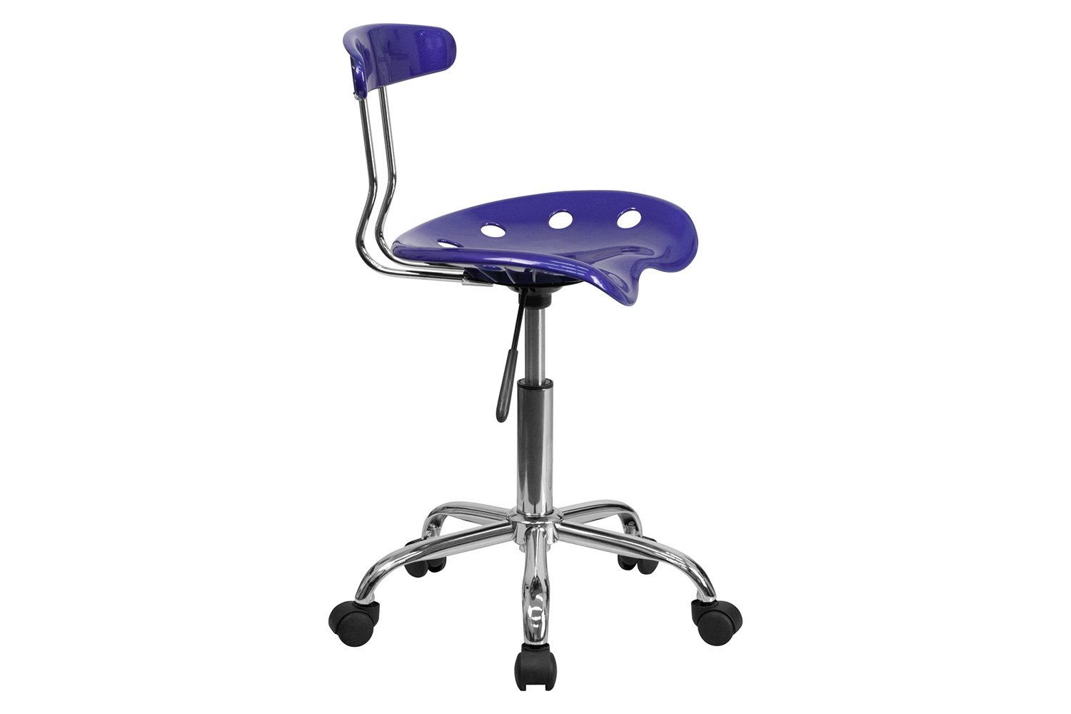 BLNK Elliott Vibrant Chrome Swivel Task Office Chair with Tractor Seat - Deep Blue