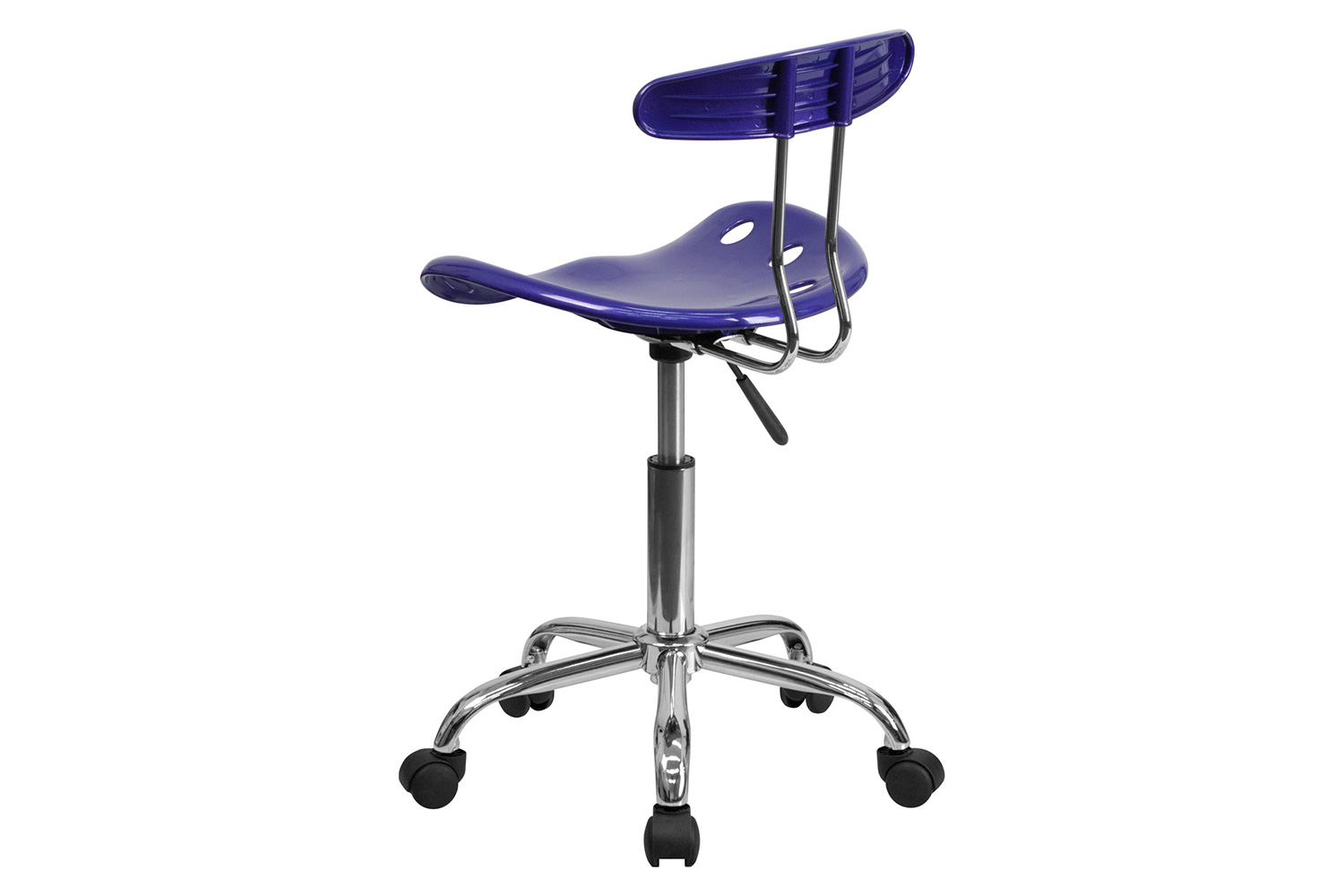 BLNK Elliott Vibrant Chrome Swivel Task Office Chair with Tractor Seat - Deep Blue