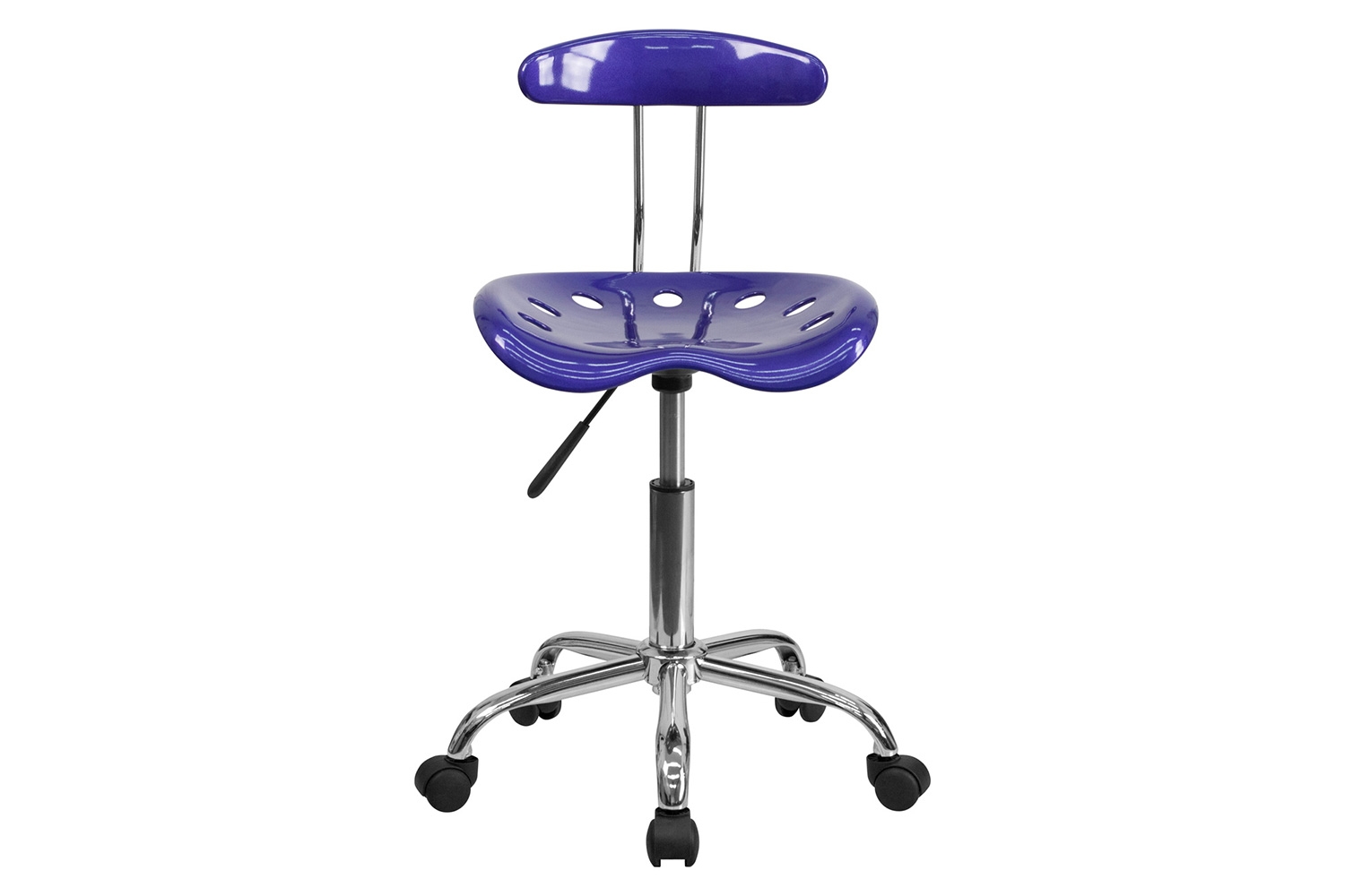 BLNK Elliott Vibrant Chrome Swivel Task Office Chair with Tractor Seat - Deep Blue