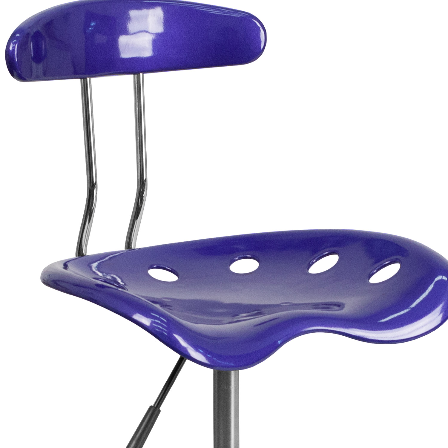 BLNK Elliott Vibrant Chrome Swivel Task Office Chair with Tractor Seat - Deep Blue