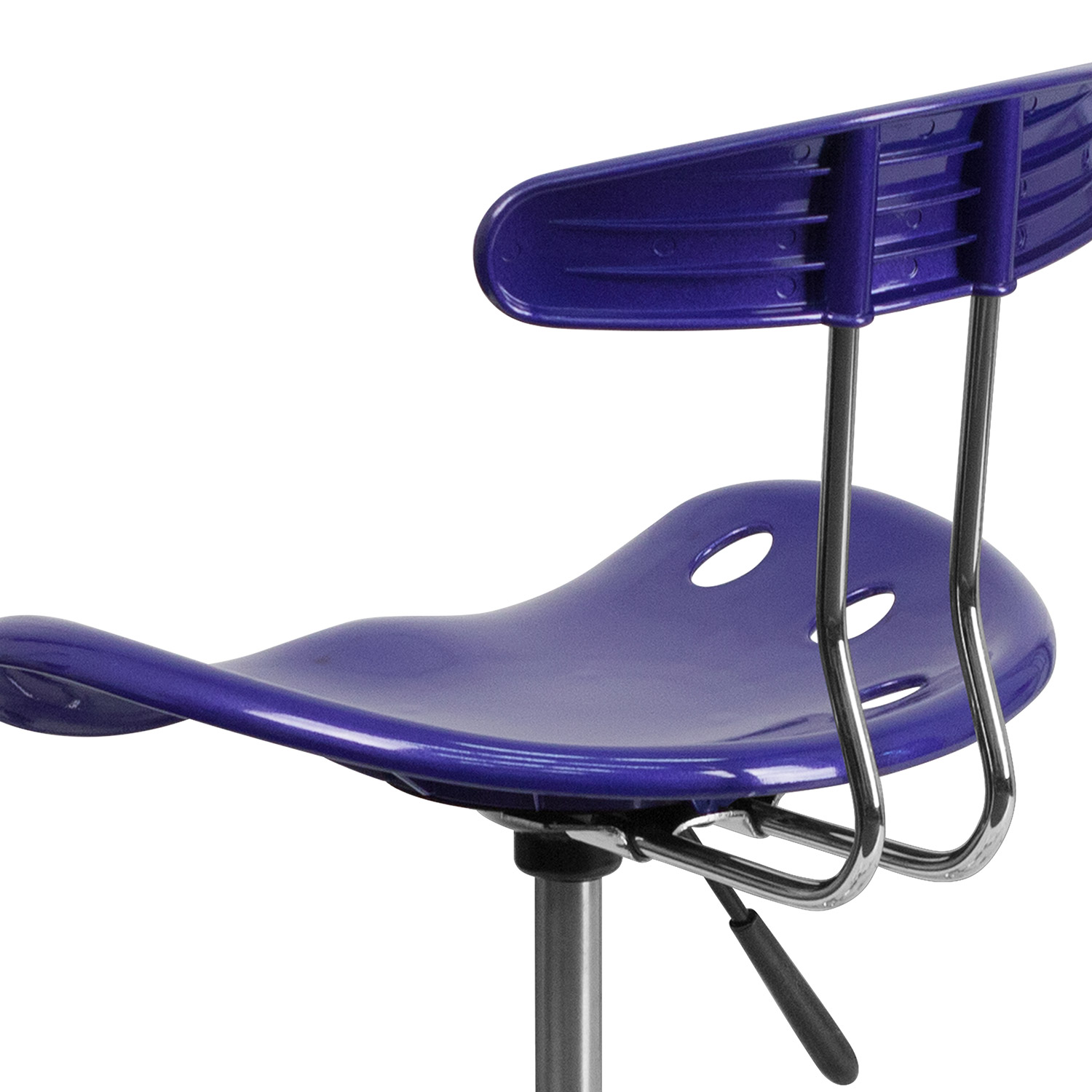 BLNK Elliott Vibrant Chrome Swivel Task Office Chair with Tractor Seat - Deep Blue