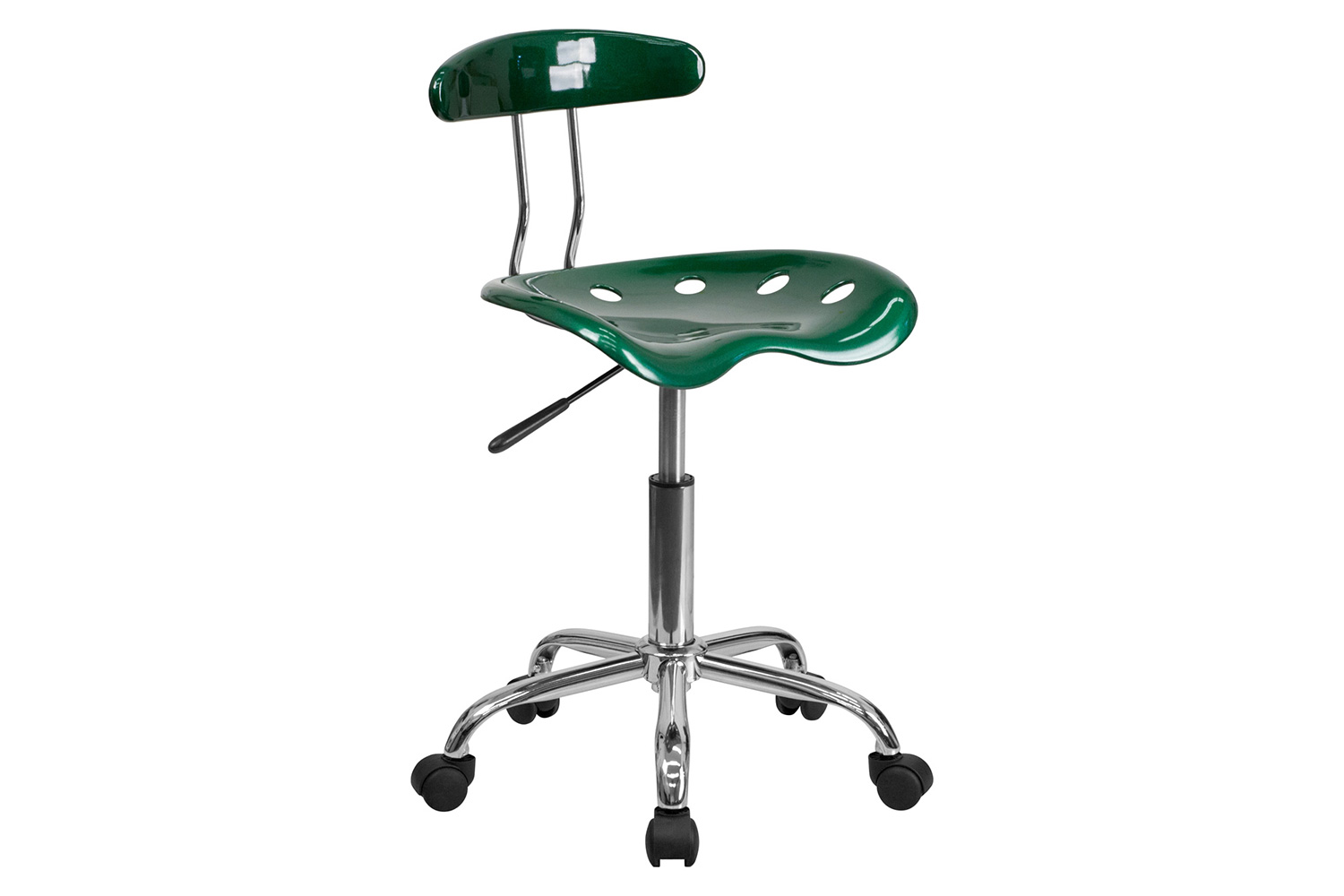 BLNK Elliott Vibrant Chrome Swivel Task Office Chair with Tractor Seat - Green