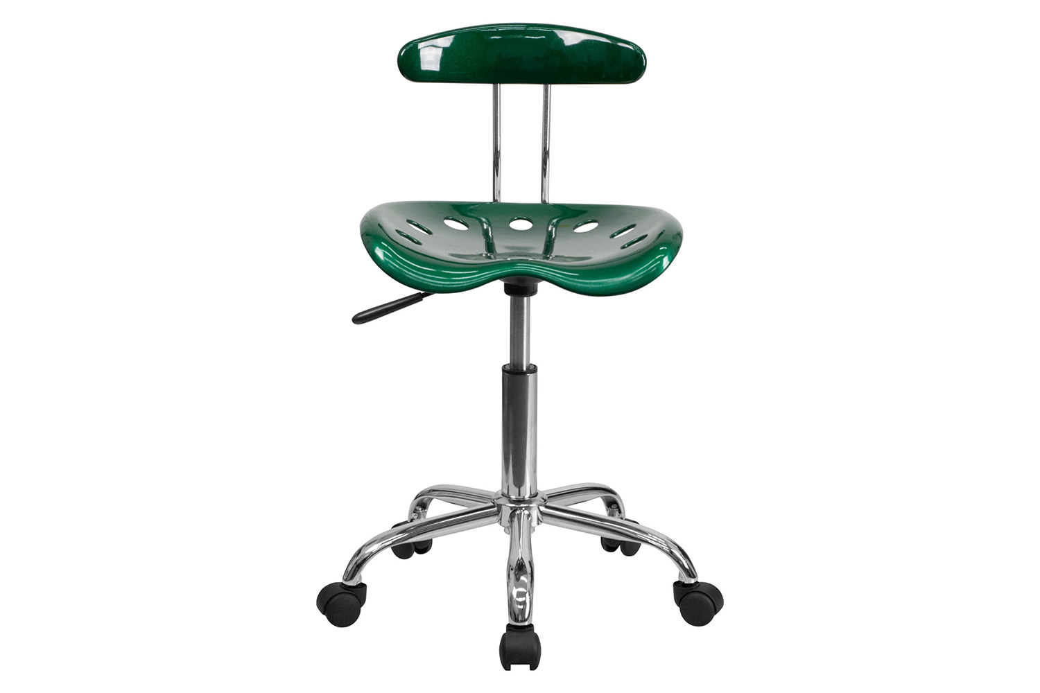 BLNK Elliott Vibrant Chrome Swivel Task Office Chair with Tractor Seat - Green