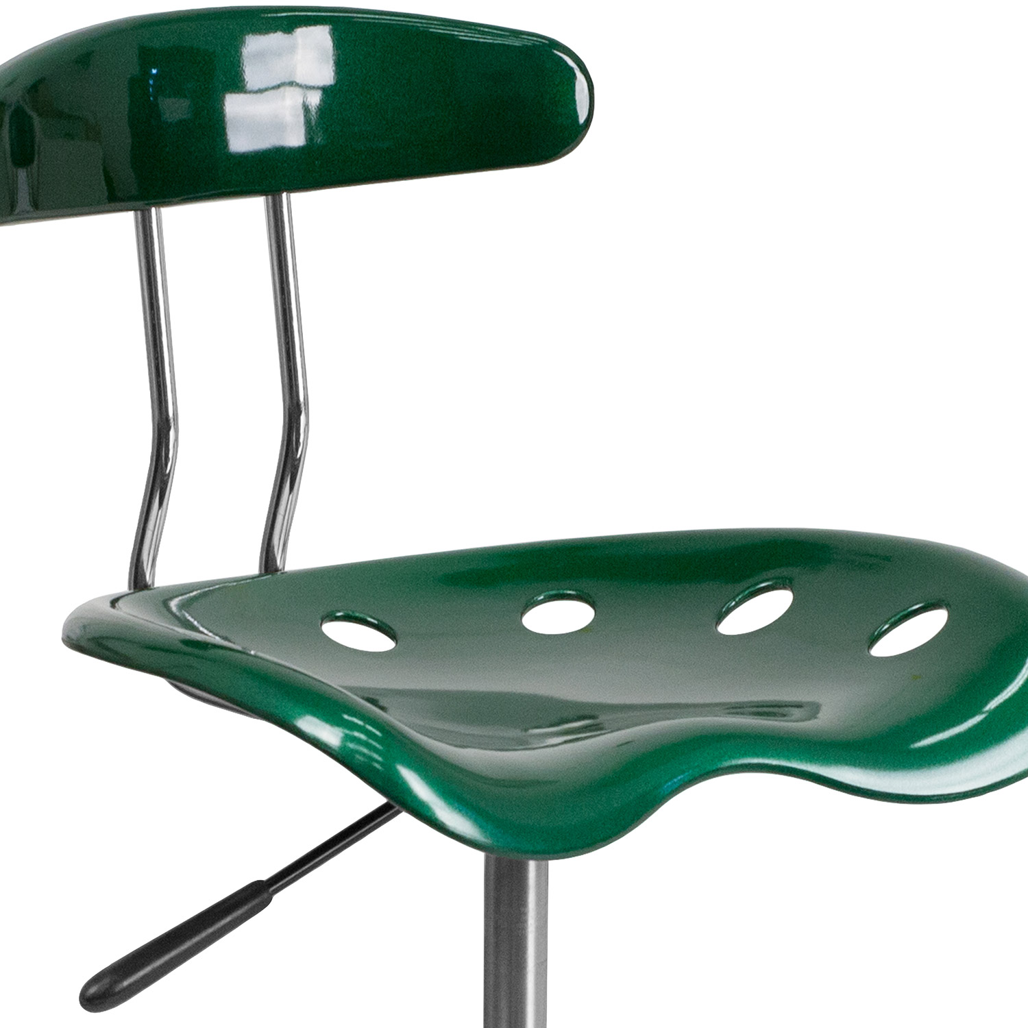 BLNK Elliott Vibrant Chrome Swivel Task Office Chair with Tractor Seat - Green