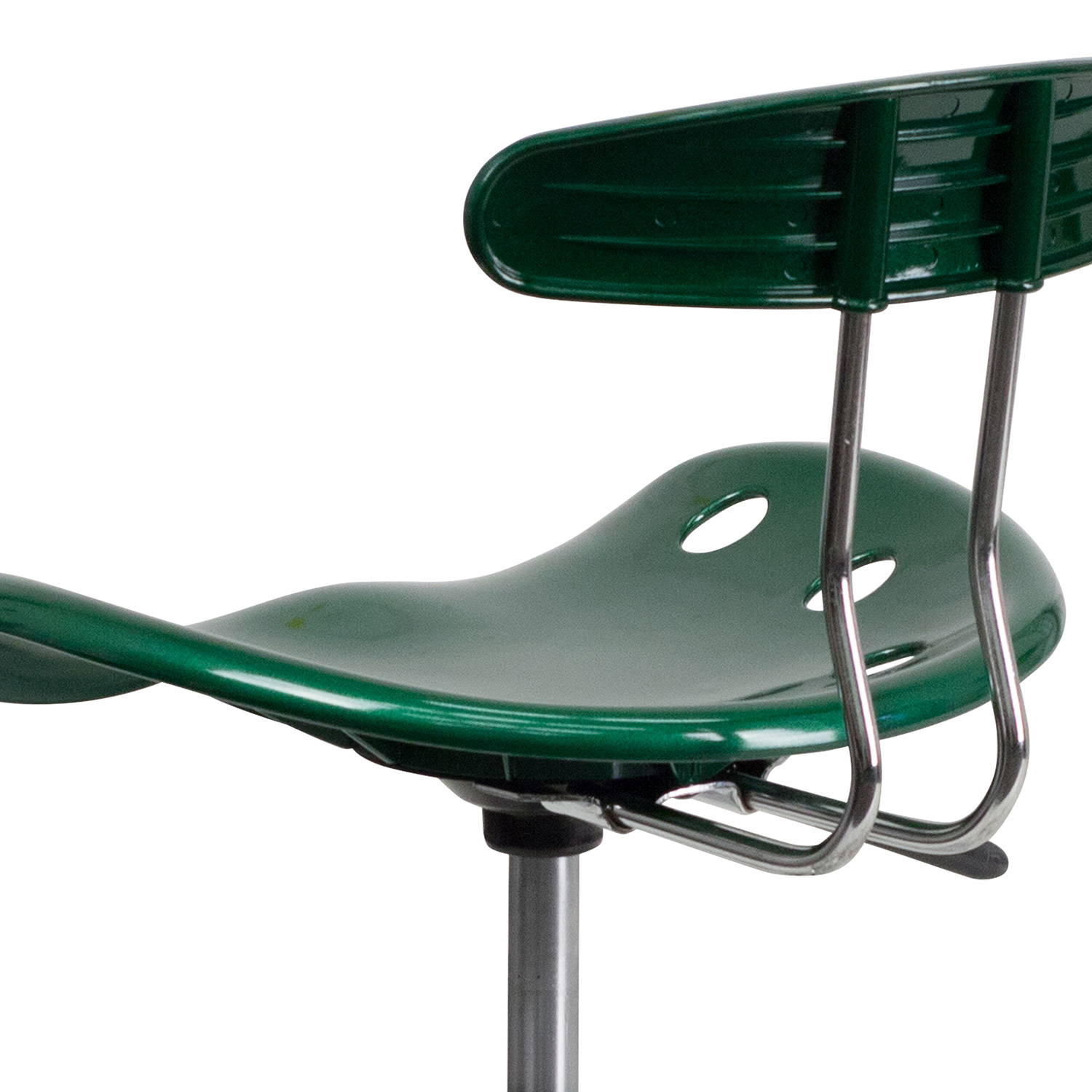 BLNK Elliott Vibrant Chrome Swivel Task Office Chair with Tractor Seat - Green