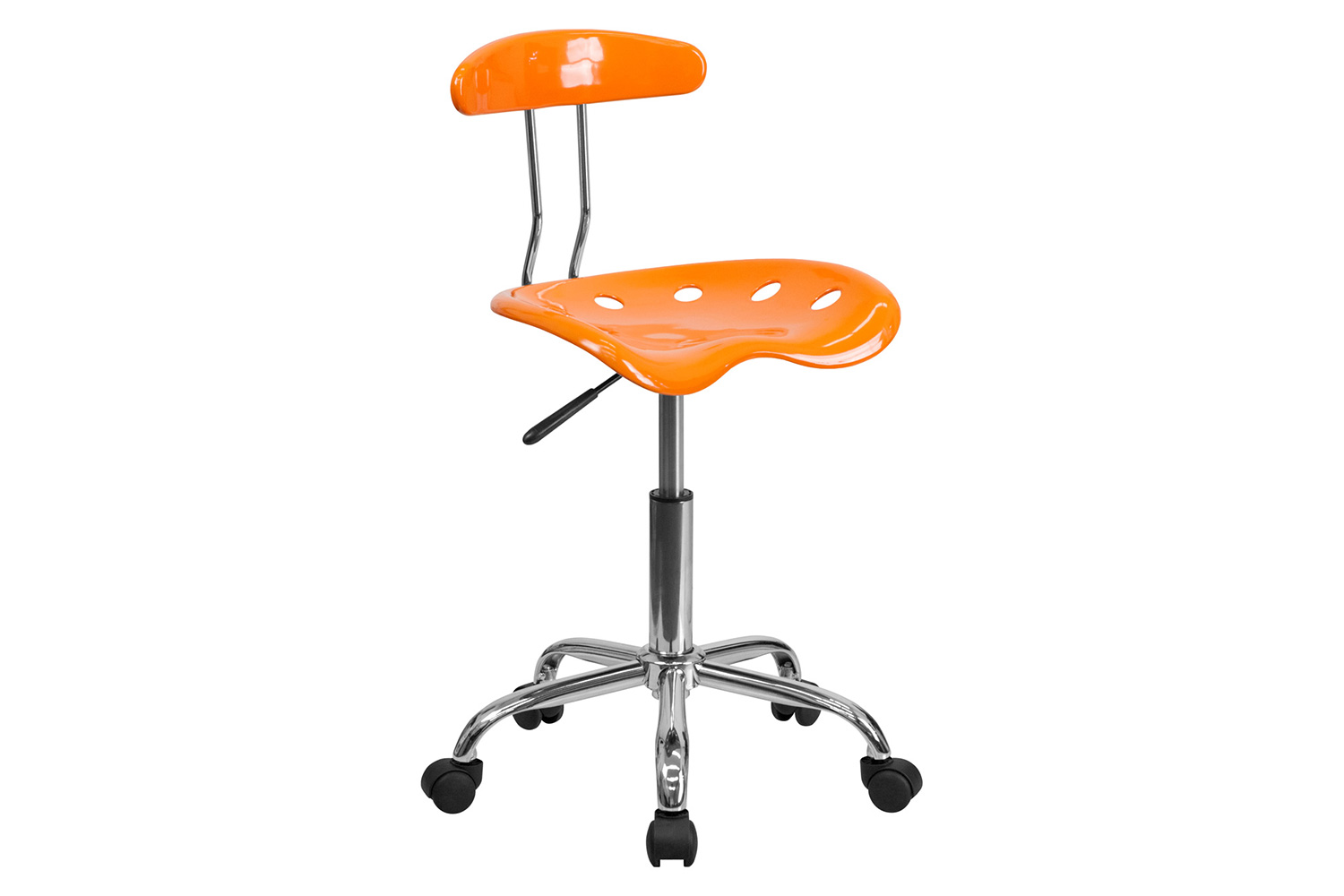 BLNK Elliott Vibrant Chrome Swivel Task Office Chair with Tractor Seat - Orange