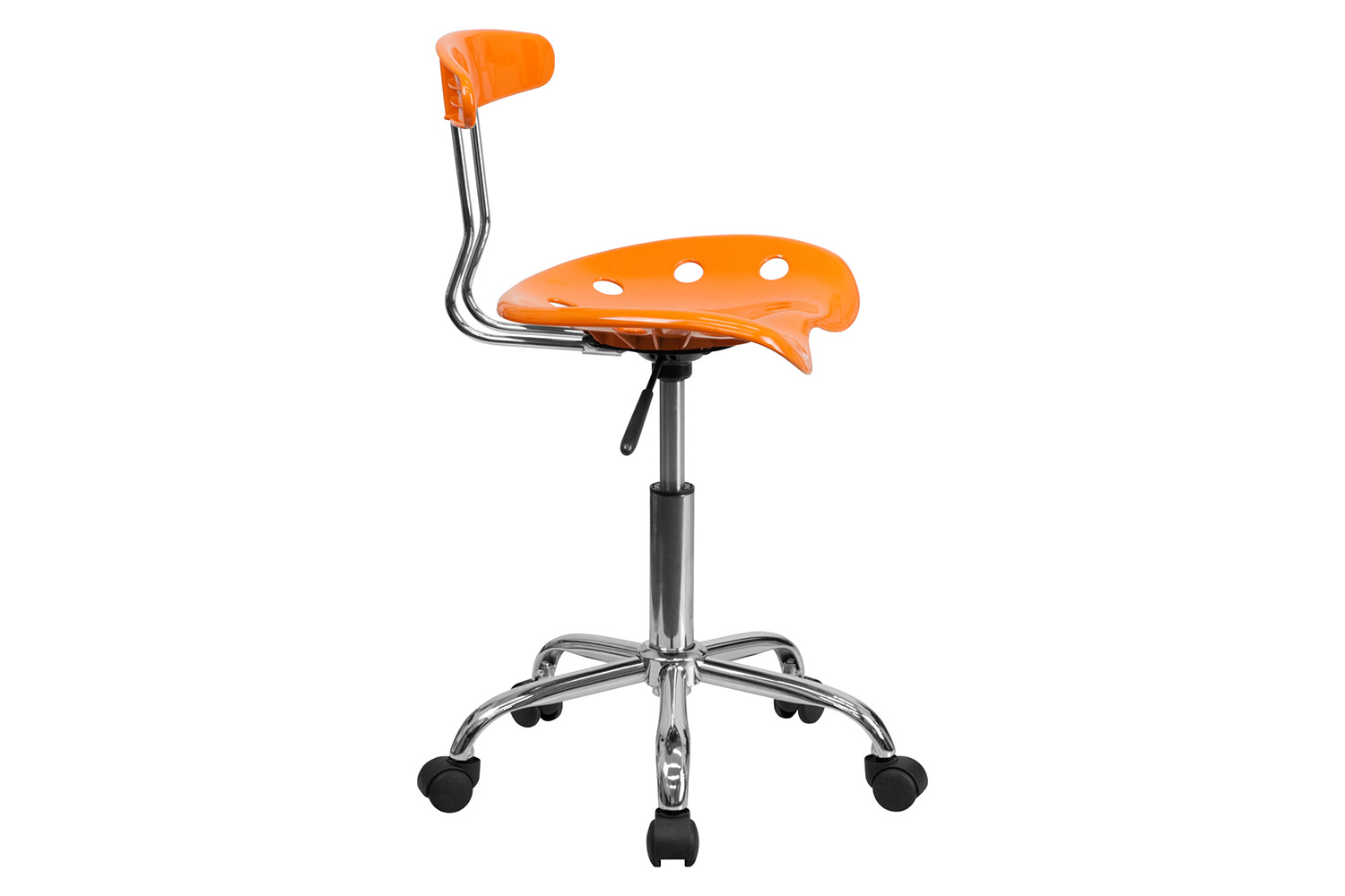 BLNK Elliott Vibrant Chrome Swivel Task Office Chair with Tractor Seat - Orange