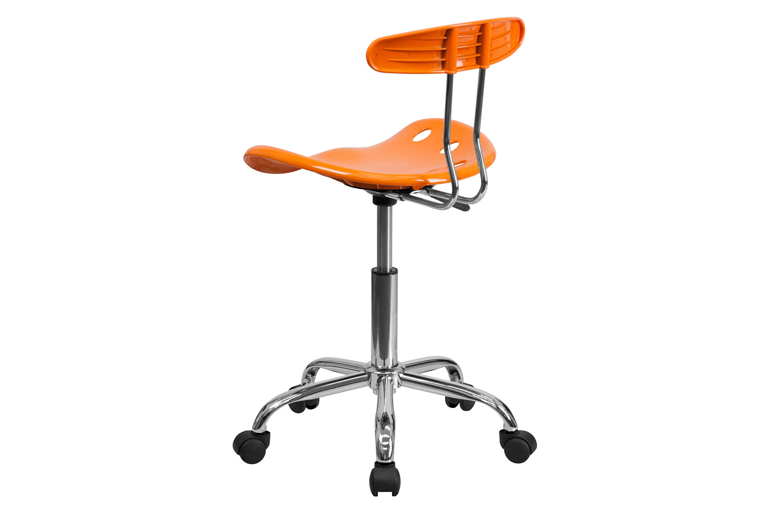 BLNK Elliott Vibrant Chrome Swivel Task Office Chair with Tractor Seat - Orange