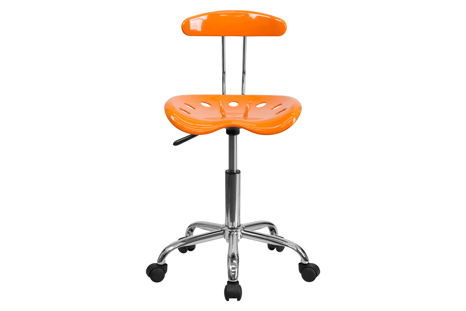 BLNK Elliott Vibrant Chrome Swivel Task Office Chair with Tractor Seat - Orange