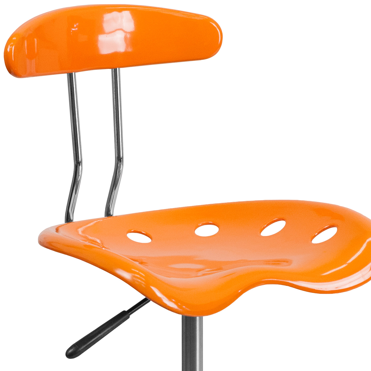 BLNK Elliott Vibrant Chrome Swivel Task Office Chair with Tractor Seat - Orange