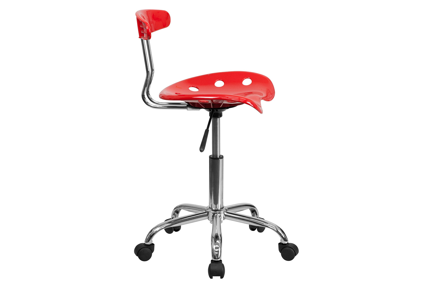 BLNK Elliott Vibrant Chrome Swivel Task Office Chair with Tractor Seat - Red