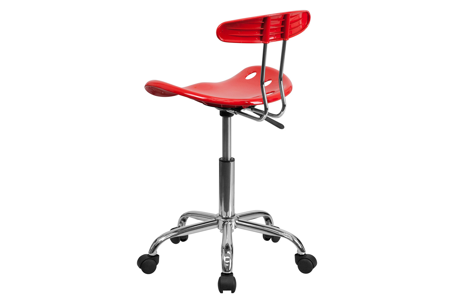 BLNK Elliott Vibrant Chrome Swivel Task Office Chair with Tractor Seat - Red