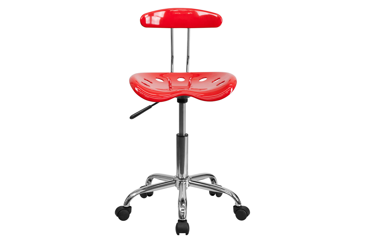 BLNK Elliott Vibrant Chrome Swivel Task Office Chair with Tractor Seat - Red