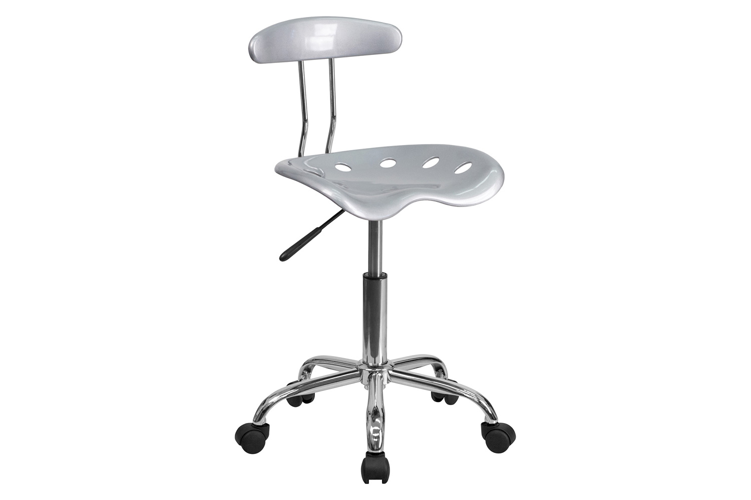 BLNK Elliott Vibrant Chrome Swivel Task Office Chair with Tractor Seat - Silver