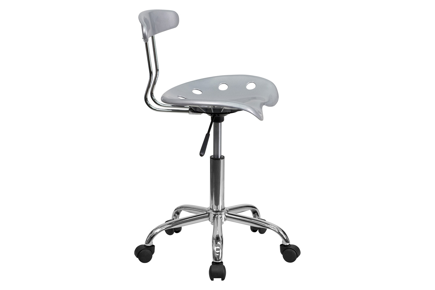 BLNK Elliott Vibrant Chrome Swivel Task Office Chair with Tractor Seat - Silver