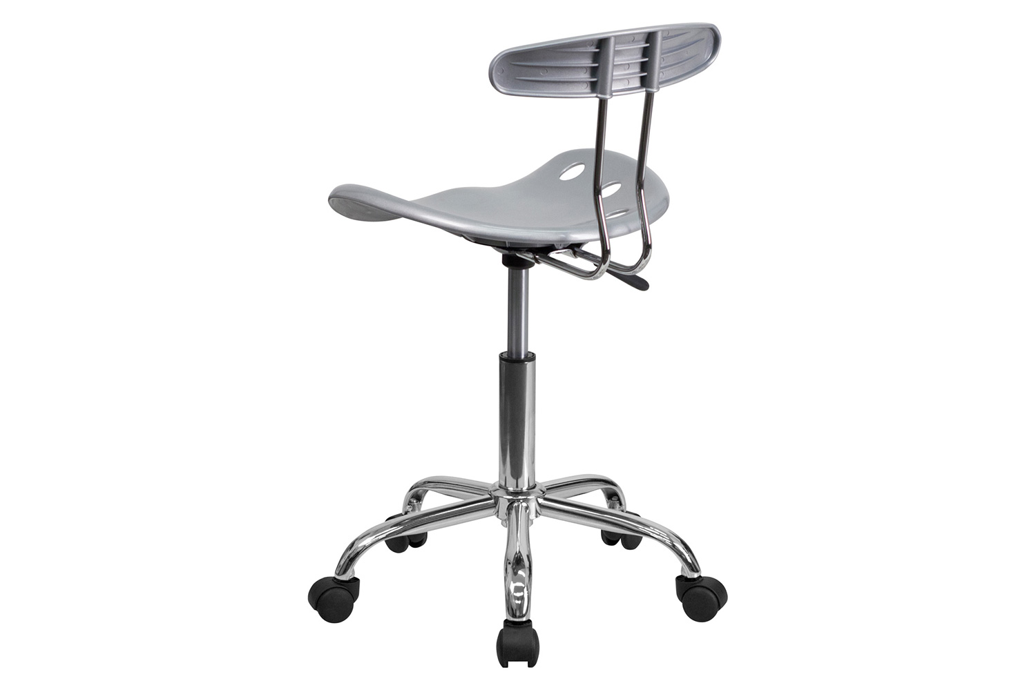 BLNK Elliott Vibrant Chrome Swivel Task Office Chair with Tractor Seat - Silver