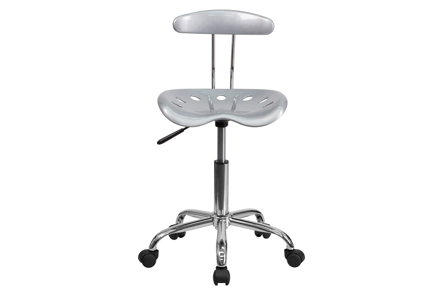 BLNK Elliott Vibrant Chrome Swivel Task Office Chair with Tractor Seat - Silver