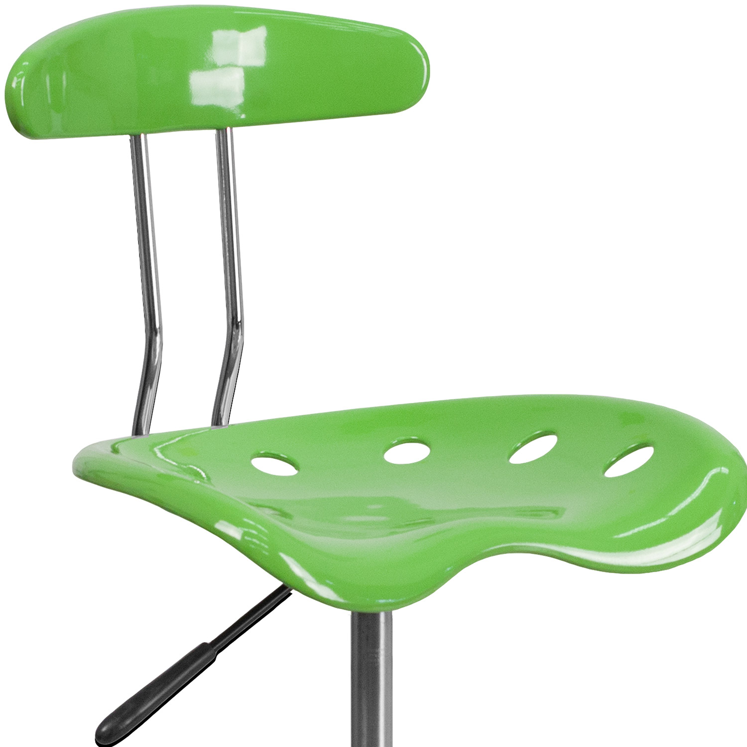 BLNK Elliott Vibrant Chrome Swivel Task Office Chair with Tractor Seat - Spicy Lime