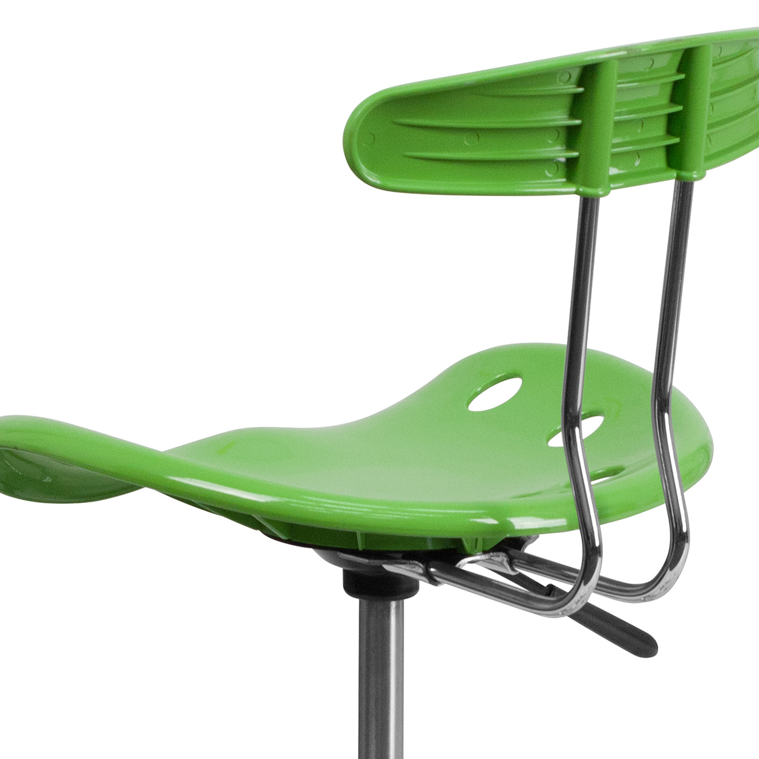 BLNK Elliott Vibrant Chrome Swivel Task Office Chair with Tractor Seat - Spicy Lime