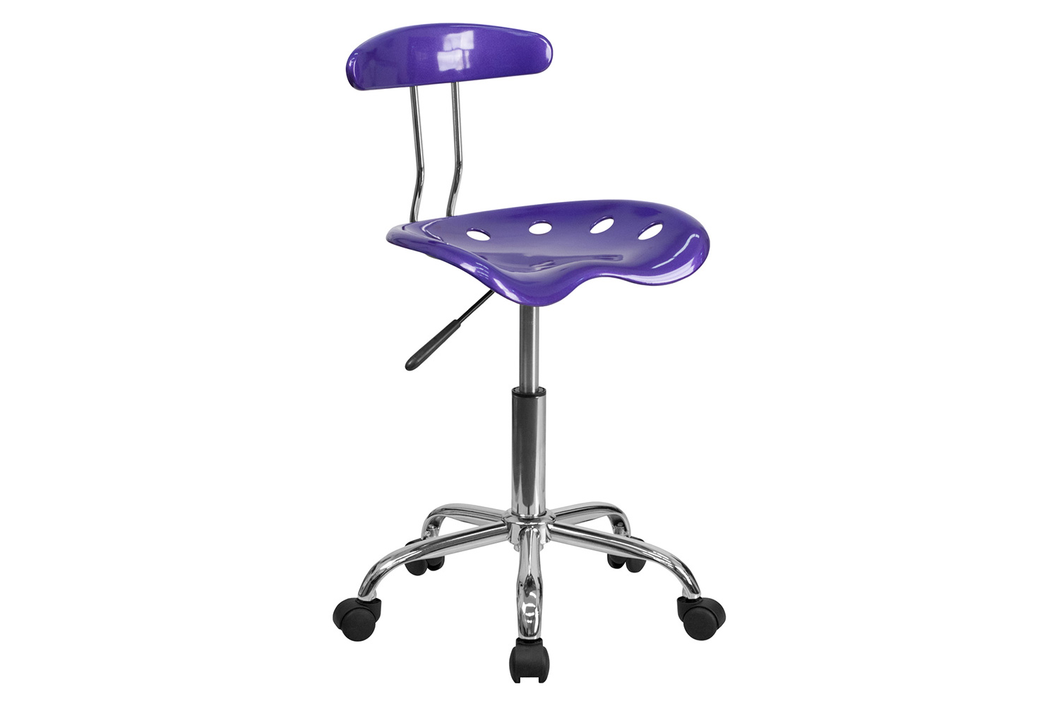 BLNK Elliott Vibrant Chrome Swivel Task Office Chair with Tractor Seat - Violet