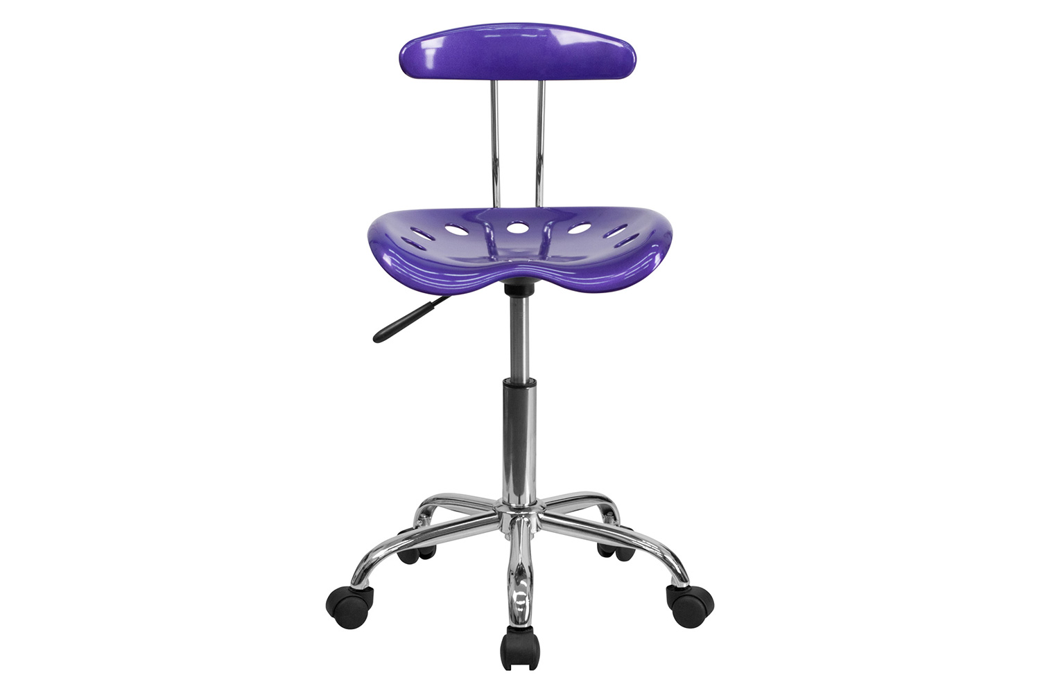 BLNK Elliott Vibrant Chrome Swivel Task Office Chair with Tractor Seat - Violet